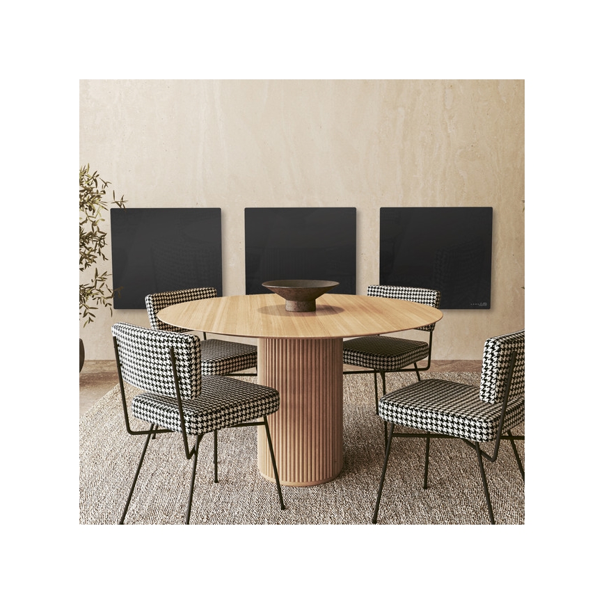 AENO - Smart elektrisk infrapanel 500W timer/termostat Wi-Fi svart