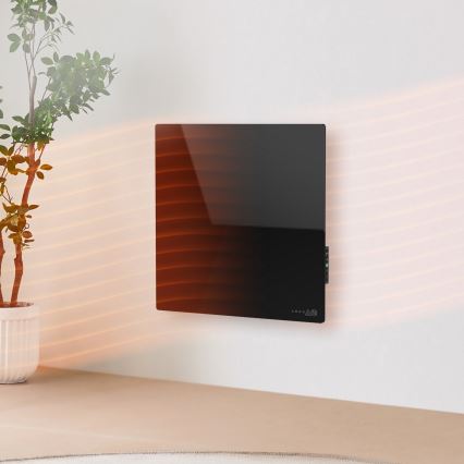 AENO - Smart elektrisk infrapanel 500W timer/termostat Wi-Fi svart