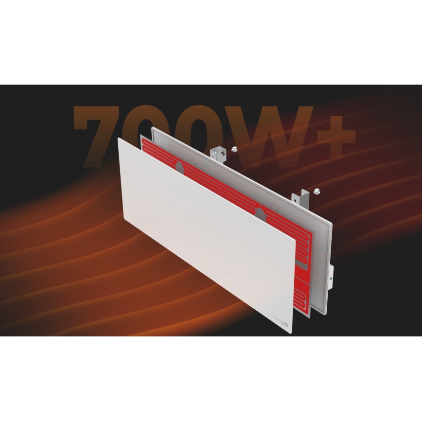 AENO - Smart elektrisk infrapanel 700W timer/termostat IP44 Wi-Fi vit