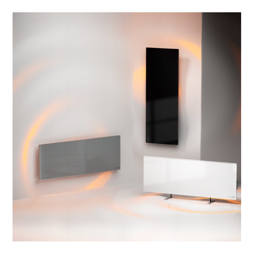 AENO - Smart elektrisk infrapanel med LED-display 700W timer/termostat IP44 Wi-fi vit