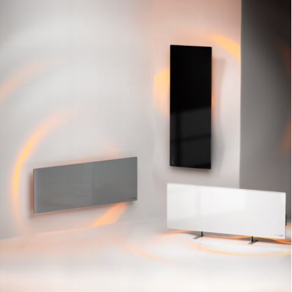 AENO - Smart elektrisk infraröd panel med LED-display 700W timer/termostat IP44 Wi-Fi grå