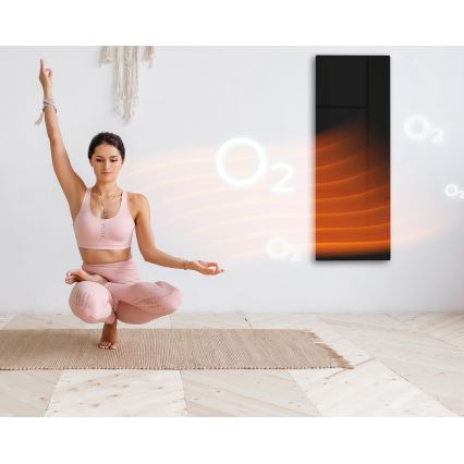 AENO - Smart elektrisk infraröd panel 700W med timer/termostat IP44 Wi-Fi svart