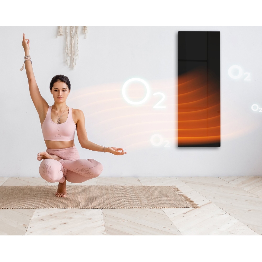 AENO - Smart elektrisk infraröd panel 700W med timer/termostat IP44 Wi-Fi svart