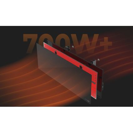 AENO - Smart elektrisk infraröd panel 700W med timer/termostat IP44 Wi-Fi svart