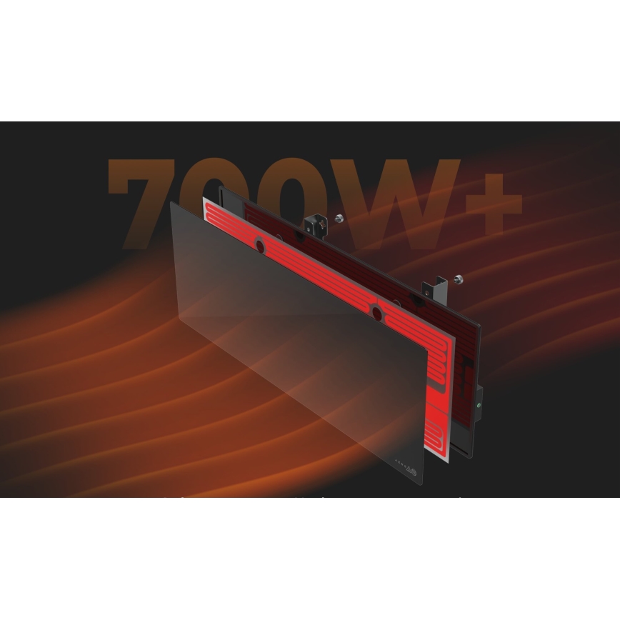 AENO - Smart elektrisk infraröd panel 700W med timer/termostat IP44 Wi-Fi svart