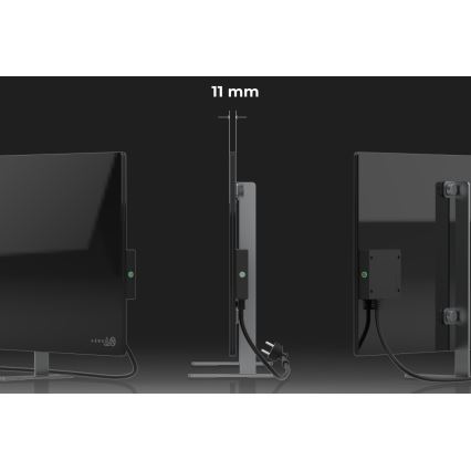 AENO - Smart elektrisk infraröd panel 700W med timer/termostat IP44 Wi-Fi svart