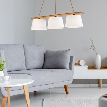 AIDA hänglampa på sladd, 3-armad, 3×E27 (max 60 W), 230 V, Ø 25 cm, ek