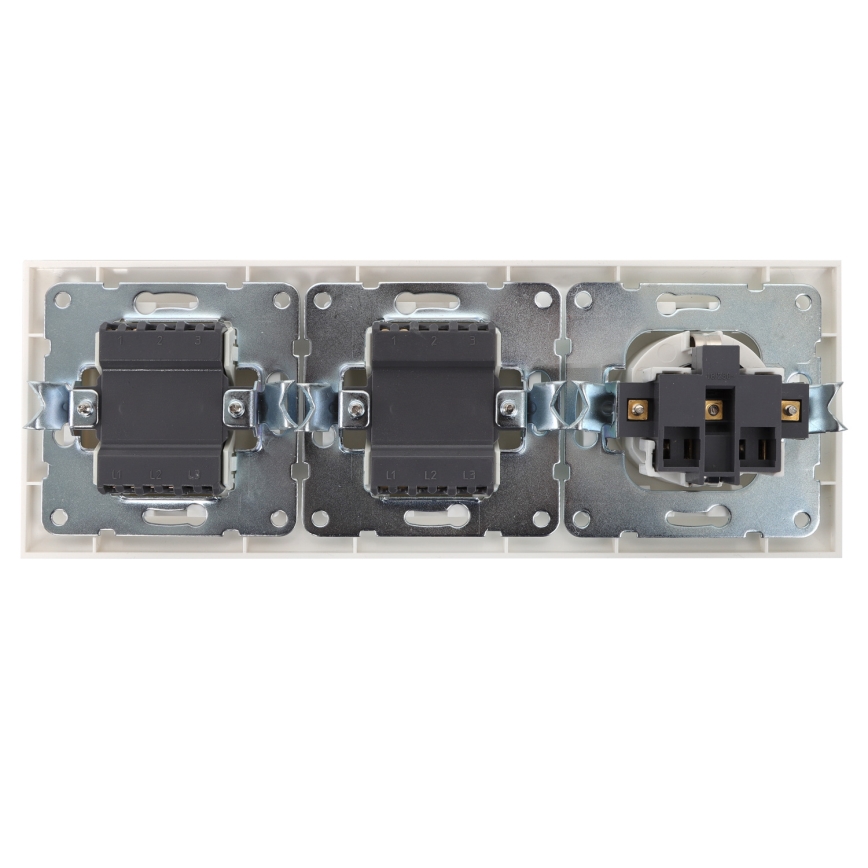 Aigostar - 2-pack strömbrytare med uttag 1x16A/250V SCHUKO