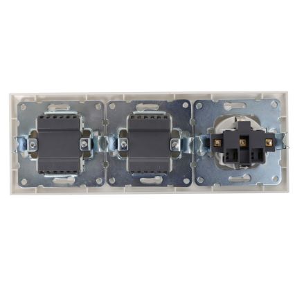 Aigostar - 2-pack väggströmbrytare med SCHUKO-uttag 1x16A/250V
