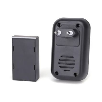 Aigostar - SET 2x Trådlös dörrklocka för vägguttag 230V/12V IP44 svart/koppar