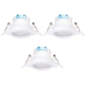 Aigostar - 3-pack LED infällda downlights, 5 W, 230 V, 3000 K, Ø 8,5 cm, vit
