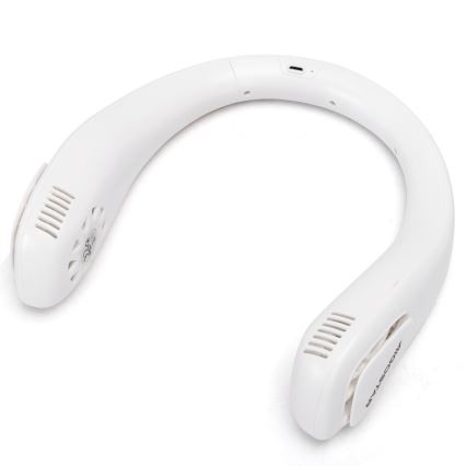 Aigostar - Uppladdningsbar nackfläkt 4W/5V 2000mAh vit