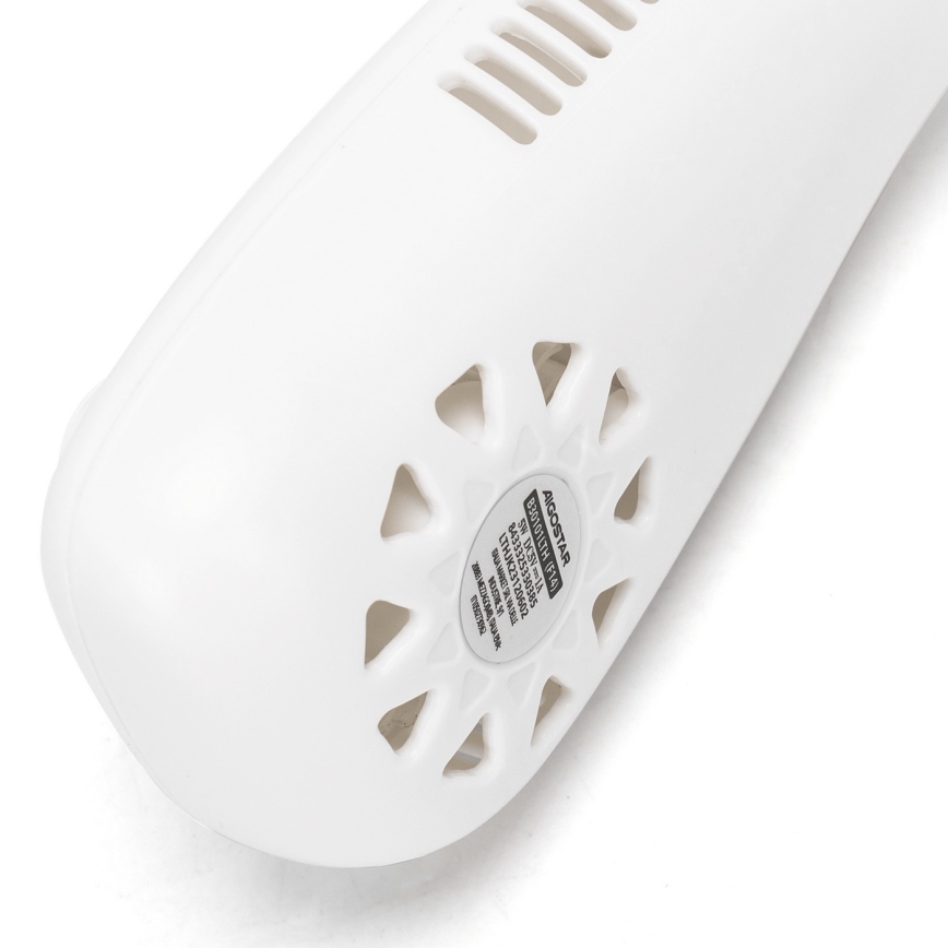 Aigostar - Uppladdningsbar nackfläkt 4W/5V 2000mAh vit