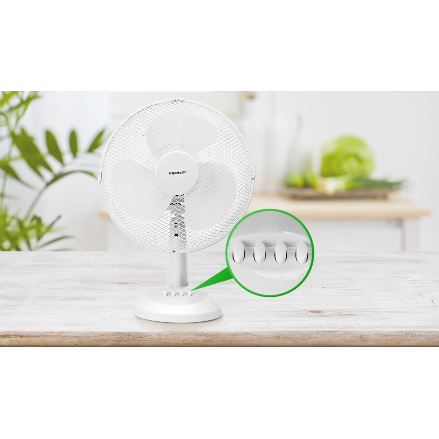 Aigostar - Bordfläkt 35W/230V 34 cm vit