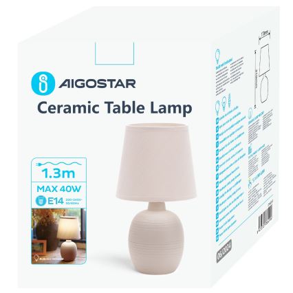 Aigostar - Bordslampa 1xE14/40W/230V beige