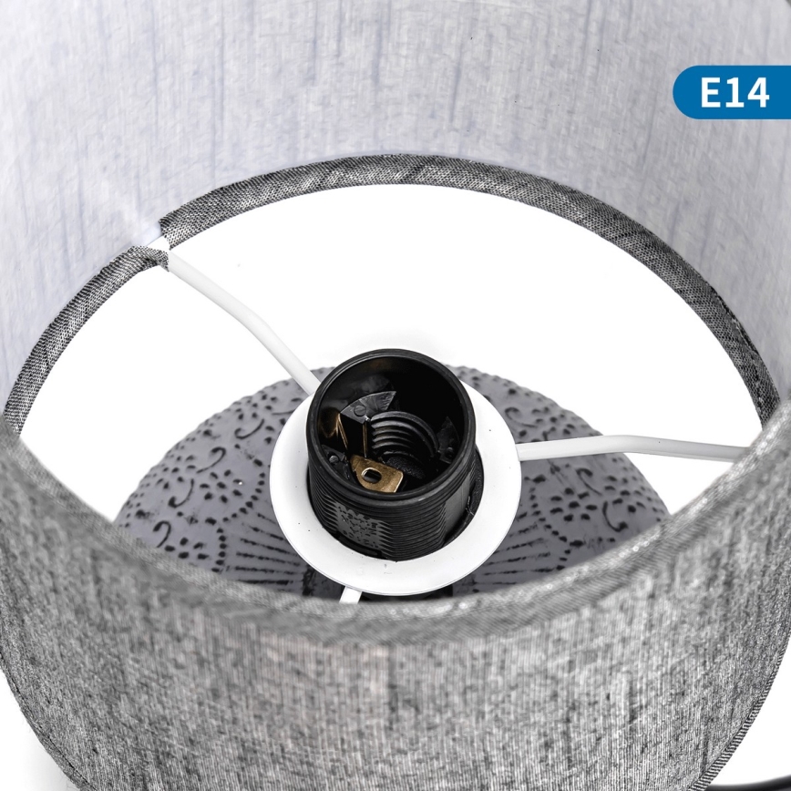 Aigostar - Bordslampa 1xE14/40W/230V grå