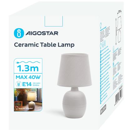 Aigostar - Bordslampa 1xE14/40W/230V grå