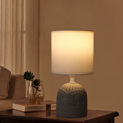 Aigostar - Bordslampa 1xE14/40W/230V grå/vit