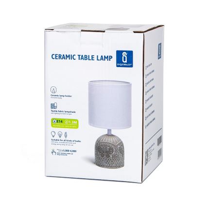 Aigostar - Bordslampa 1xE14/40W/230V grå/vit