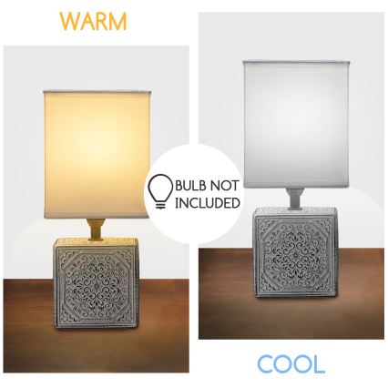 Aigostar - Bordslampa 1xE14/40W/230V grå/vit