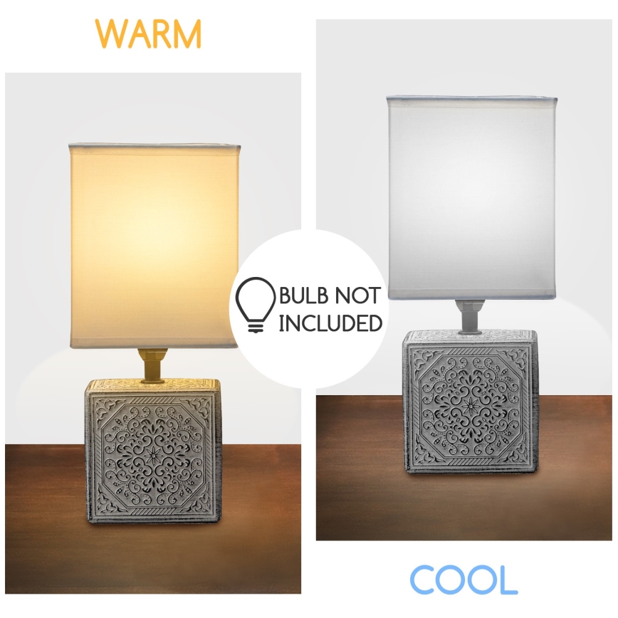 Aigostar - Bordslampa 1xE14/40W/230V grå/vit