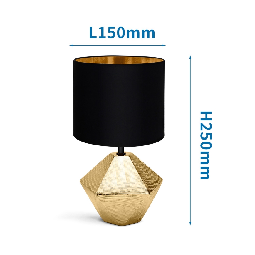Aigostar - Bordslampa 1xE14/40W/230V gyllene/svart