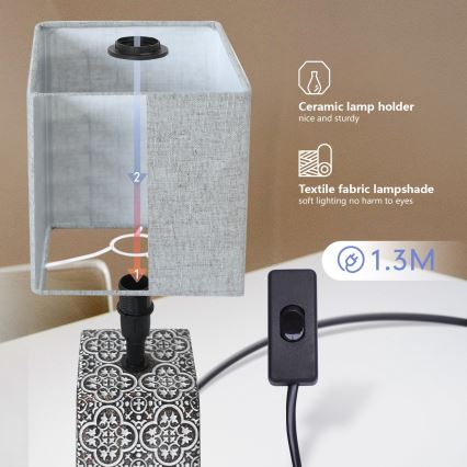 Aigostar - Bordslampa 1xE14/40W/230V