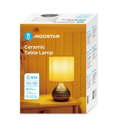 Aigostar - Bordslampa 1xE14/40W/230V skinande krom