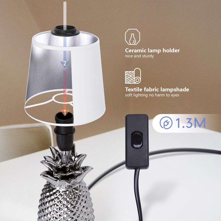 Aigostar - Bordslampa 1xE14/40W/230V skinande krom