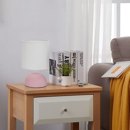 Aigostar - Bordslampa 1xE14/40W/230V rosa/vit