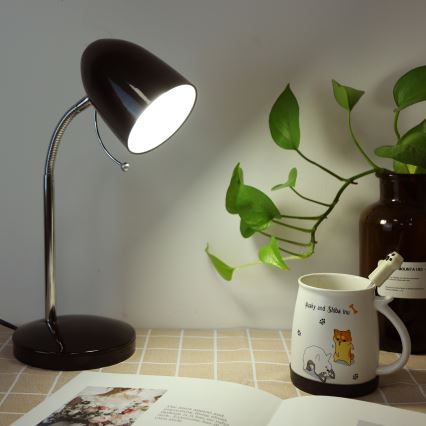 Aigostar - Bordslampa 1xE27/36W/230V svart/glansig krom