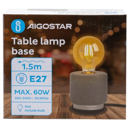 Aigostar - Bordslampa 1xE27/60W/230V grå