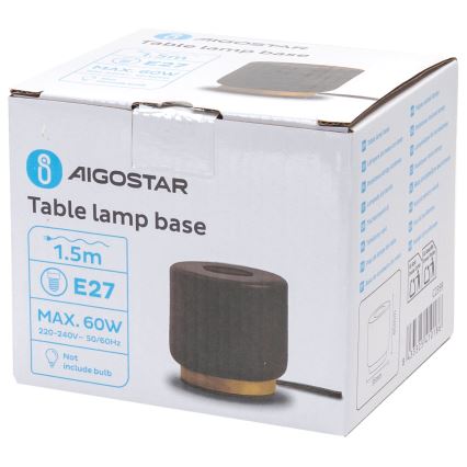 Aigostar - Bordslampa 1xE27/60W/230V svart