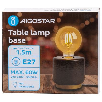 Aigostar - Bordslampa 1xE27/60W/230V svart