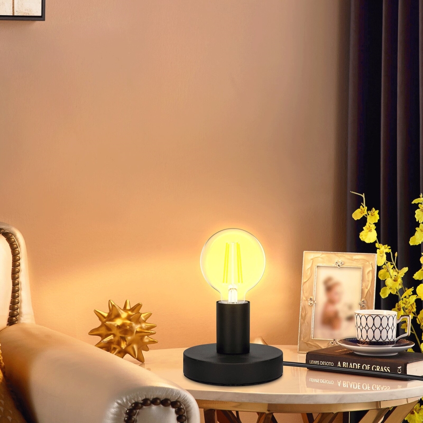Aigostar - Bordslampa 1xE27/60W/230V svart