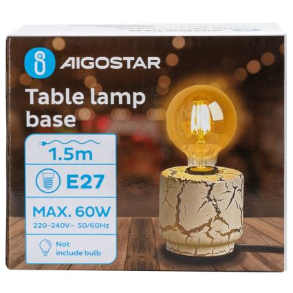 Aigostar - Bordslampa 1xE27/60W/230V vit/guld