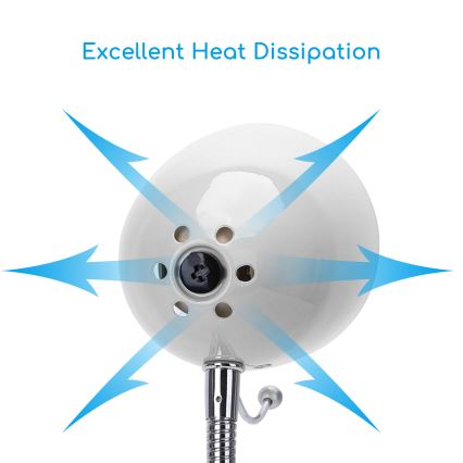 Aigostar - Bordslampa med klämma 1xE27/11W/230V vit/glansig krom