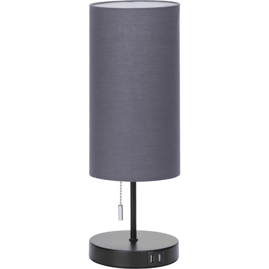 Aigostar - Bordslampa med USB-port 1xE27/40W/230V svart