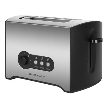 Aigostar - Brödrost för två skivor 900W/230V matt krom