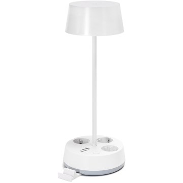 Aigostar - dimbar LED-bordslampa med eluttag och USB-port LED/4,6W/230V 3000/4000/6500K vit