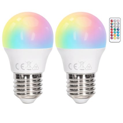 Aigostar - LED RGBW dimmbar lampa G45 E27/6W/230V 3000K + fjärrkontroll