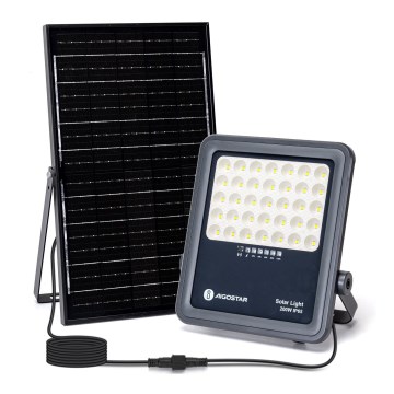 Aigostar - Dimbar LED-solcellsstrålkastare LED/200W/3,4V IP65 15000 mAh + fjärrkontroll