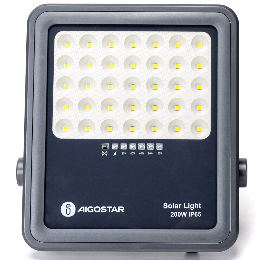 Aigostar - Dimbar LED-solcellsstrålkastare LED/200W/3,4V IP65 15000 mAh + fjärrkontroll
