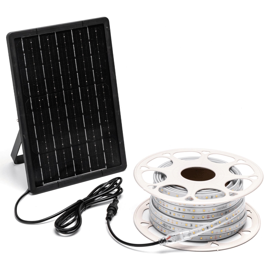 Aigostar - Dimmbar solcellsdriven LED-remsa LED/20W/3,2V 20 m 2700K IP65 20000 mAh + fjärrkontroll