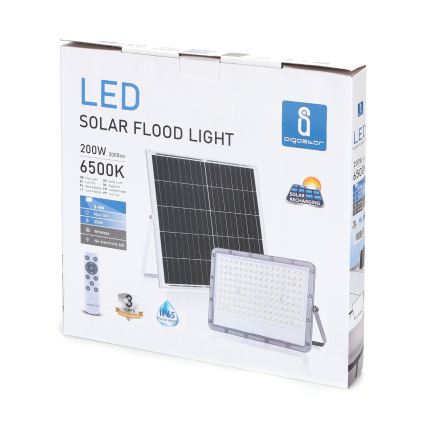 Aigostar - Dimbart LED-solcellsreflektor LED/200W/3,2V IP65 20000 mAh + fjärrkontroll