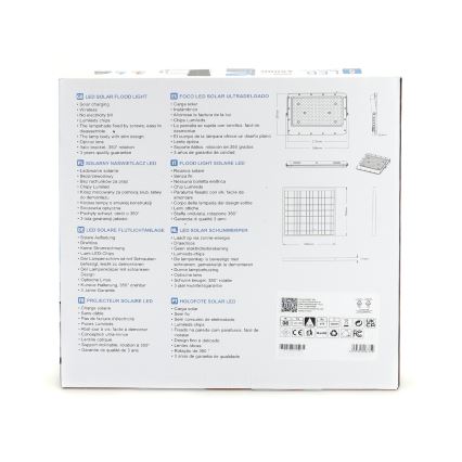 Aigostar - Dimbart LED-solcellsreflektor LED/200W/3,2V IP65 20000 mAh + fjärrkontroll