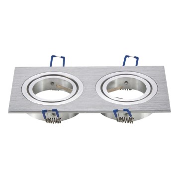 Aigostar - Dubbelram för infälld GU10-armatur 17,3x9,1 cm matt krom