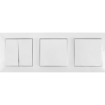 Aigostar - Dubbelströmbrytare nr. 6+6 och 2x enkelströmbrytare nr. 1, vit