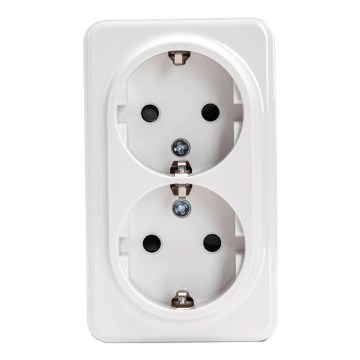Aigostar - Dubbelt vägguttag SCHUKO 250V vitt