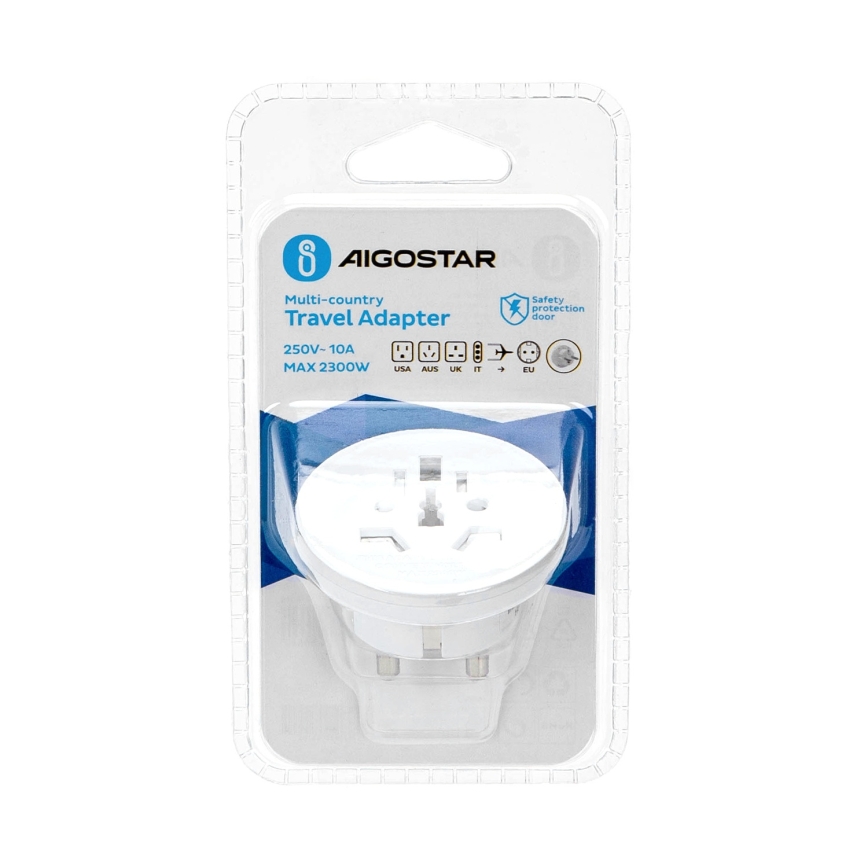 Aigostar - EU-reseadapter, vit